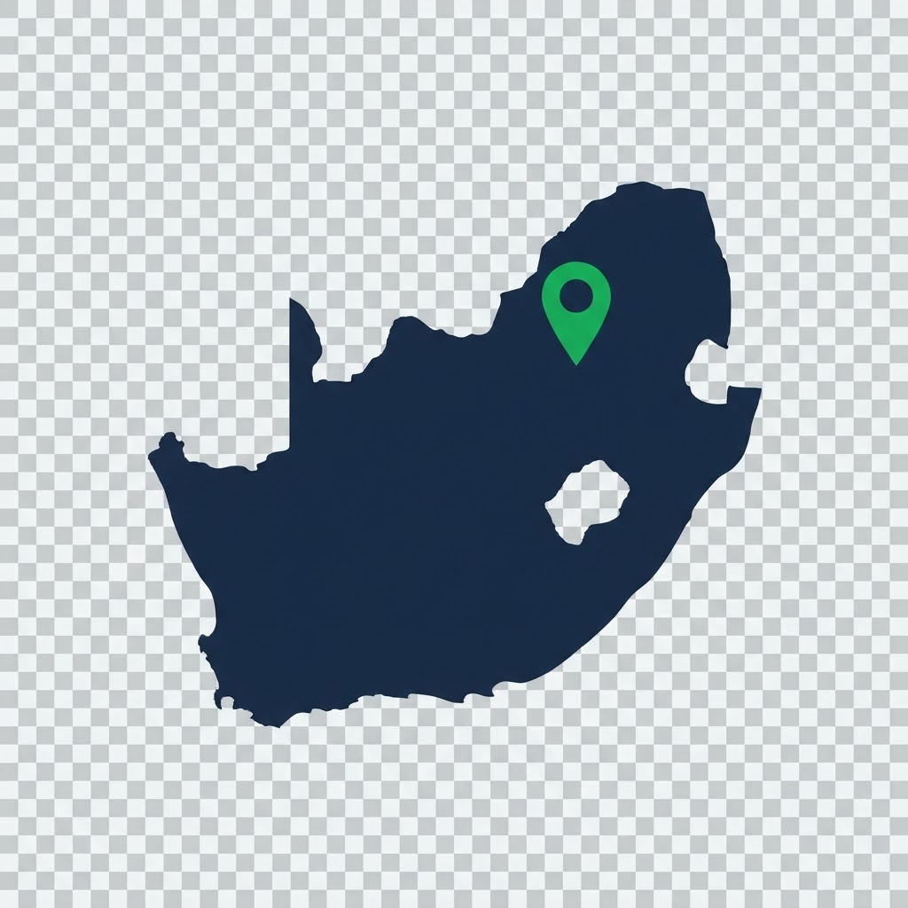 Map of South Africa showing Devhulon service areas